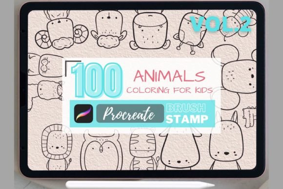 Animal Coloring Pages V.2: A Practical Guide to Digital Stamps for Procreate