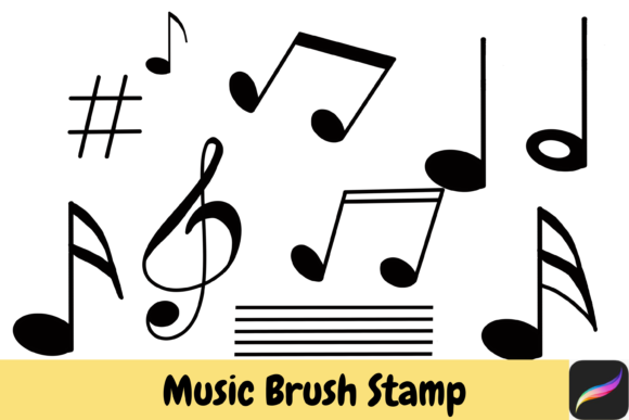 Enhancing Digital Art with Music Procreate Hand Drawn Brush Stamps