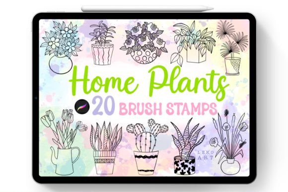 Home Plants Brush Stamps for Procreate