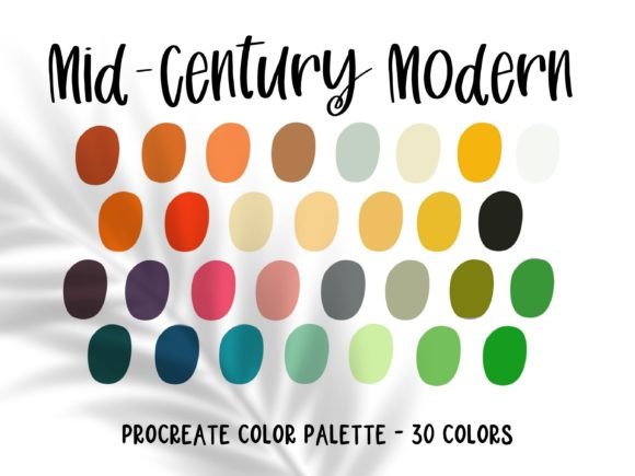 Mid Century Modern Procreate Palette Guide