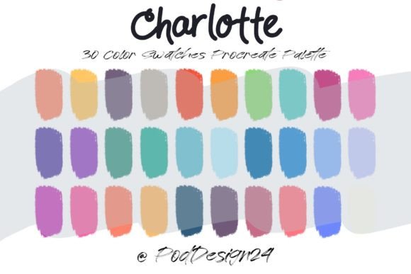 Procreate Color Palette Charlotte: 30 Curated Swatches